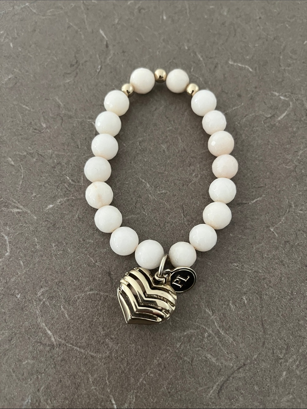 PartyLite Essence of Life bracelet - light cream tone with gold accents